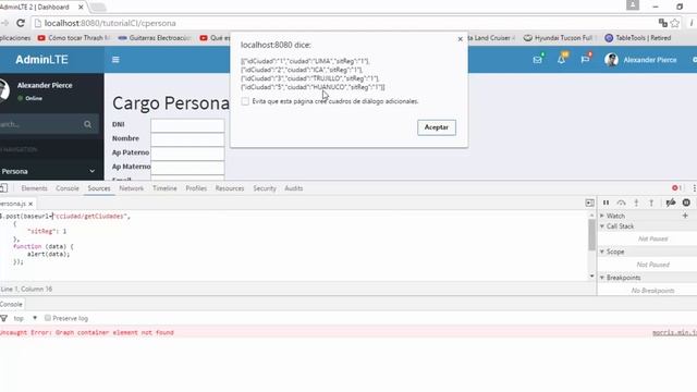 Tutorial codeigniter 6 - AJAX JQuery combos y tablas смотреть онлайн