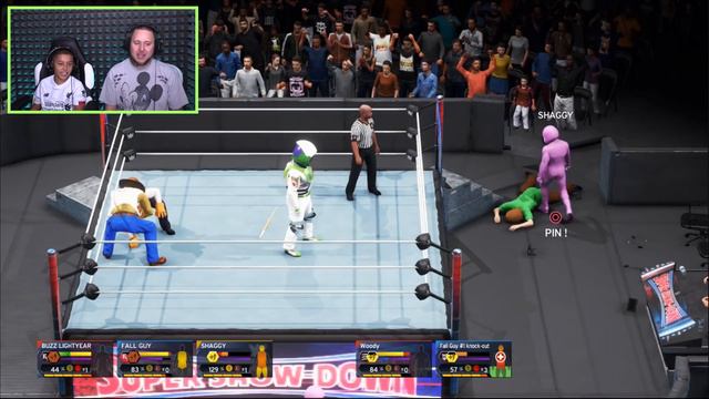FALL GUYS vs SMASH BROS vs TOY STORY vs SCOOBY DOO | WWE 2K20 ELIMINATION MATCH смотреть онлайн