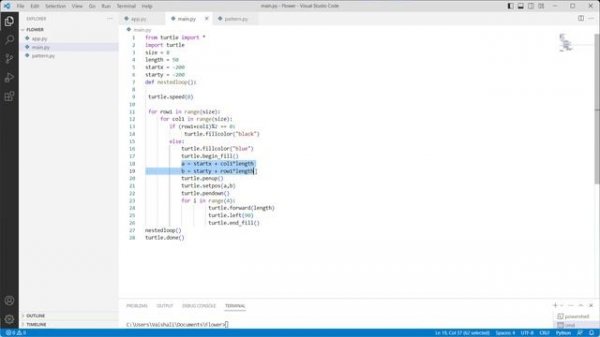 Python Turtle Nested Loop | How to create a nested loop in Python Turtle