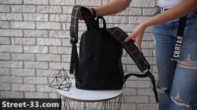 Милый рюкзак в клеточку с медведем смотреть онлайн