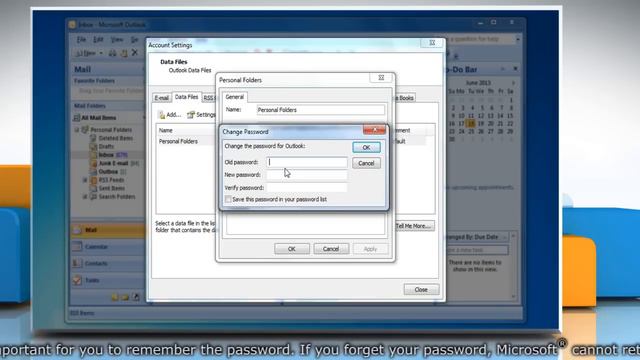 How to set a Password for Outlook 2007 Data File (.pst) смотреть онлайн