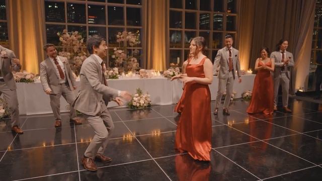 FULL BRIDAL PARTY ENTRANCE || Bon & Dan Wedding Reception смотреть онлайн