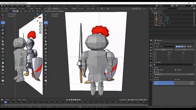 42. Blender Character. Миниатюра "Рыцарь" (часть5) смотреть онлайн