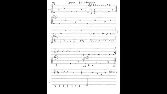 Enter Sandman Metallica Basic Guitar Tab