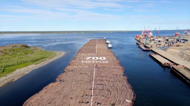 Плотокараван с круглым лесом в Дудинке смотреть онлайн