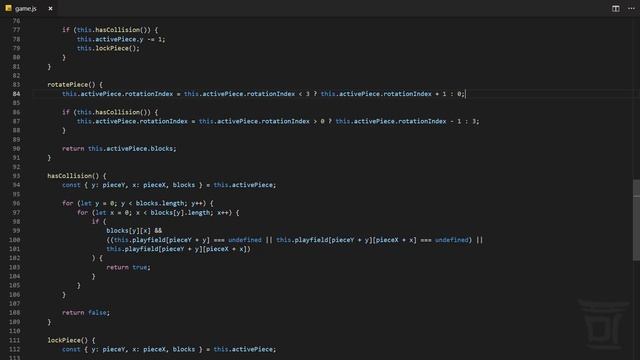 Tetris на JavaScript #3 - Поворот фигуры смотреть онлайн