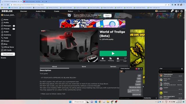 Roblox chat is BROKEN | Critical Error смотреть онлайн