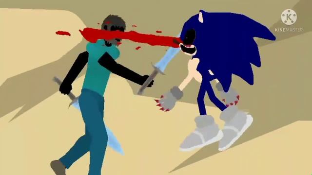 Sonic exe vs Herobrine./ Stick nodes animation. смотреть онлайн
