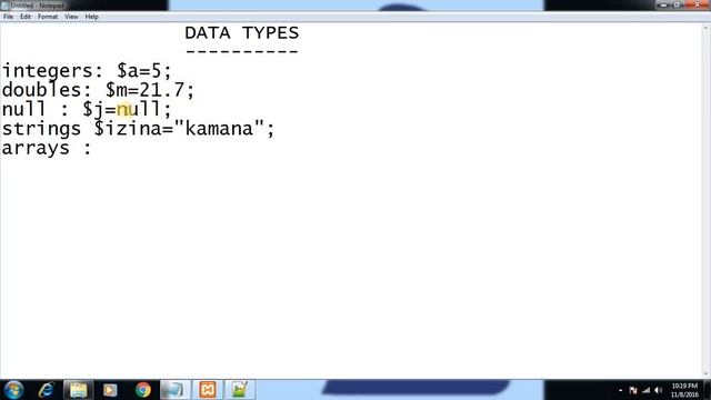 PHP data types смотреть онлайн