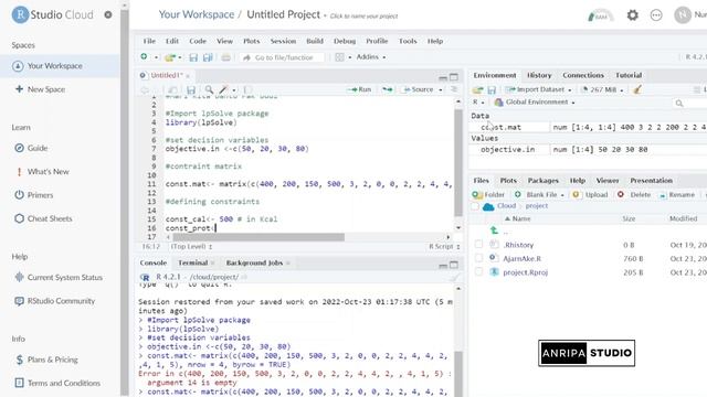 R Programming #1 (Optimum Solution) Mari bantu Pak Budi menentukan menu makanan смотреть онлайн