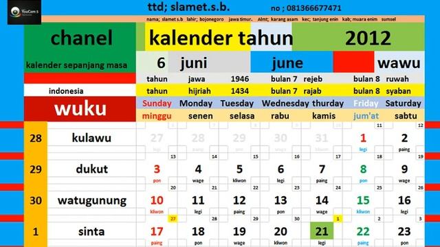 calendar 2012 complete pawukon - weton - java / hijri calendar market смотреть онлайн