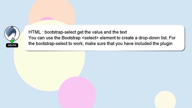 HTML : bootstrap-select get the value and the text смотреть онлайн