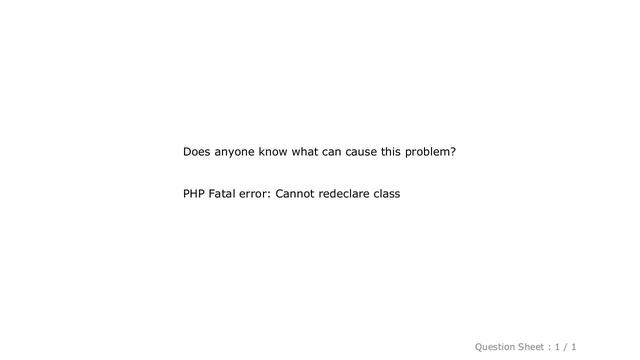 PHP : PHP Fatal error: Cannot redeclare class смотреть онлайн