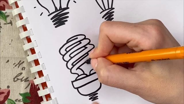 Как рисовать ЛАМПОЧКУ | How to draw a light bulb смотреть онлайн