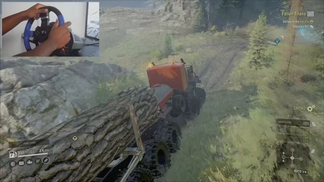 2100 HP 10x10 Truck Transporting A sequoia Tree - Snowrunner | Thrustmaster T150 смотреть онлайн