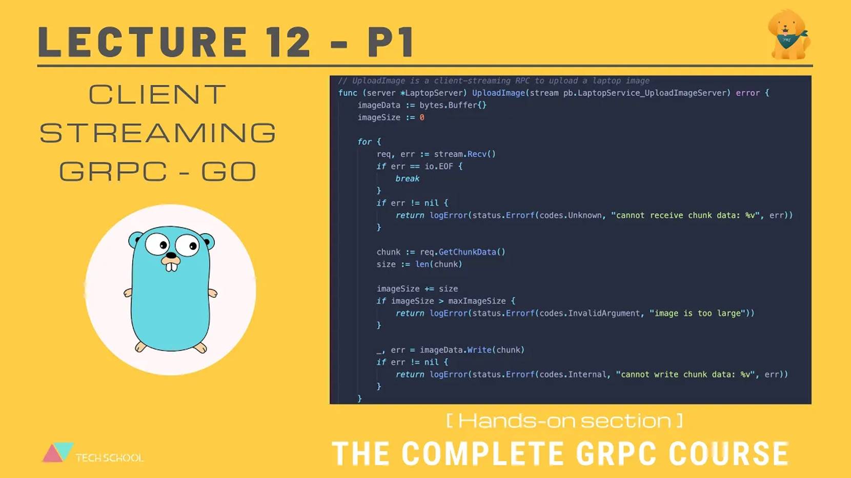 TECH SCHOOL - [gRPC #12.1] Upload file in chunks with client-streaming gRPC - Golang смотреть онлайн