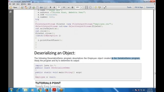 Programming in Java Chapter 30 Java Serialization смотреть онлайн
