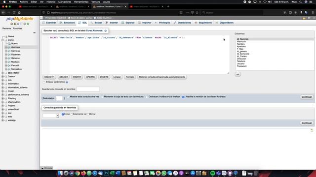 Uso de SELECT , FROM y WHERE en Base de Datos Mysql con PhpMyadmin смотреть онлайн