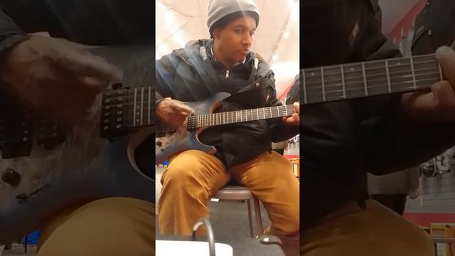 Me on Schecter Reaper on a Boss Katana at Sam Ash in Manhattan, New York. смотреть онлайн