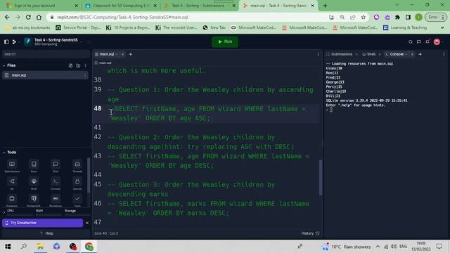 SQL Task 4 Sorting смотреть онлайн