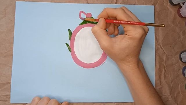 Как нарисовать питахайю (драконий фрукт) красками. Очень простой рисунок для детей смотреть онлайн