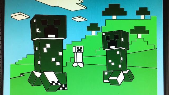 РАСКРАШИВАЕМ МАЙНКРАФТ MINECRAFT | раскраски по клеточкам | рисуем простые рисунки смотреть онлайн