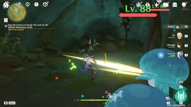 Use the Kusava to break the seal on the Zohrah Mushroom Genshin Impact смотреть онлайн
