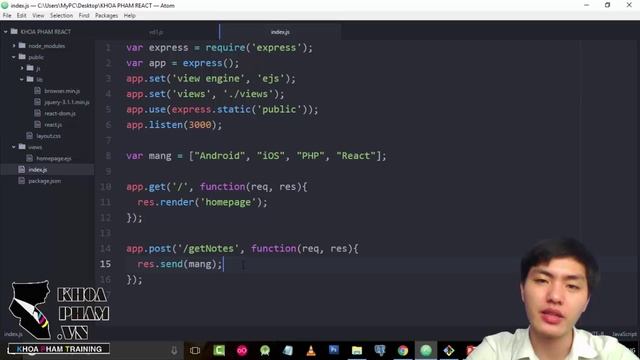 Lập trình React.js Bài 22: ReactJS & AJAX - Quản lý ghi chú 3 смотреть онлайн