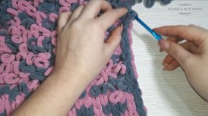 ALIZE PUFFY MORE / Плед  Из Ализе Пуффи Море / Подробный мастер класс