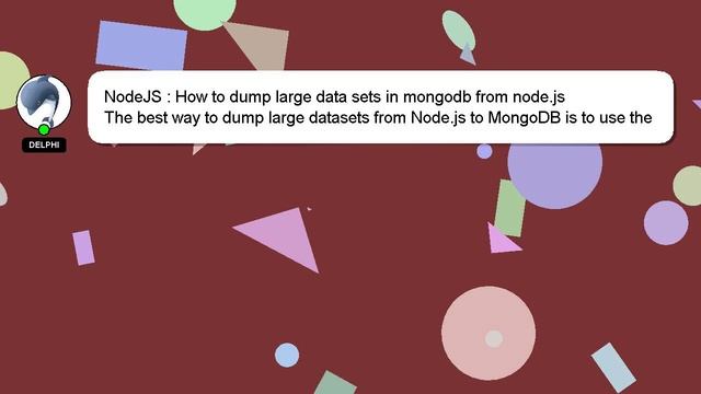 NodeJS : How to dump large data sets in mongodb from node.js смотреть онлайн