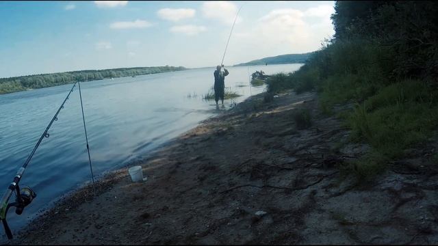 Ловля на фидер крупной плотвы на течении на реке Ока Рыбалка жарким летом на секретном месте смотреть онлайн