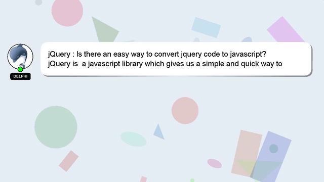jQuery : Is there an easy way to convert jquery code to javascript? смотреть онлайн