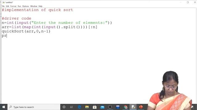 Problems on Implementation of Quick Sort using Python by Dr. J Sirisha Devi смотреть онлайн