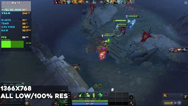 Dota 2 Intel HD Graphics 4600 / I5 4570