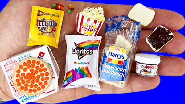 СДЕЛАЙ САМ, МИНИАТЮРНУЮ ПИЦЦУ, ЧИПСЫ, НУТЕЛЛА, МАРМЕЛАД И ДРУГИЕ ПОДЕЛКИ !!!