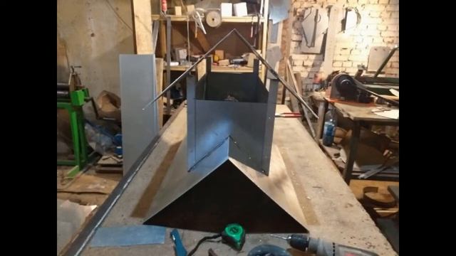 зонт вентиляции с врезкой в конек. мастерская Альфа-Сталь. оцинкованные элементы. смотреть онлайн