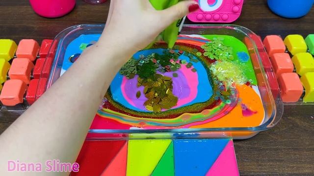 RAINBOW Slime !!! Mixing Random Into GLOSSY Slime !!! Satisfying Slime Video #133
