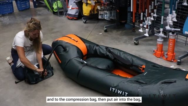 INFLATABLE 1-PERSON PACKRAFT KAYAK ITIWIT PR500 / PACKRAFT 500 KAYAK GONFLABLE TPU RIVIERE 1 PLACE