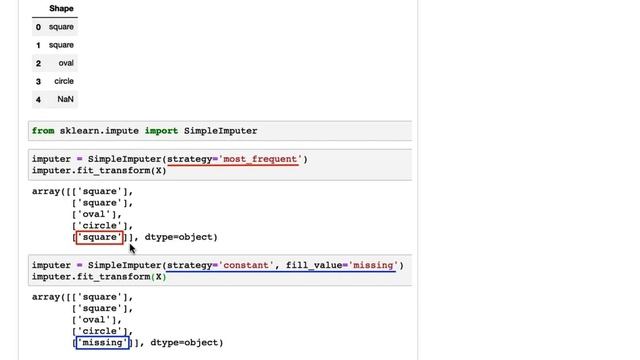 Two ways to impute missing values for a categorical feature смотреть онлайн