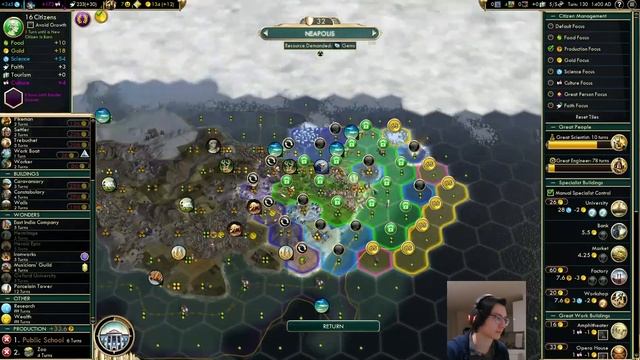 Civ 5 Deity Stream 9 - Rome Shuffle: Autocracy Domination Bringing AIs Back To Life! смотреть онлайн