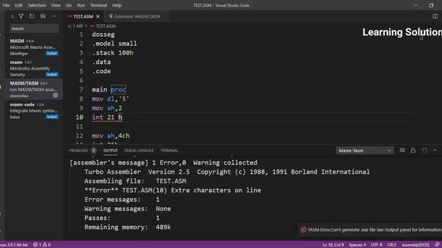 How To Run Assembly Language Code In Visual Studio Code || IDE For Assembly Language 2021 смотреть онлайн