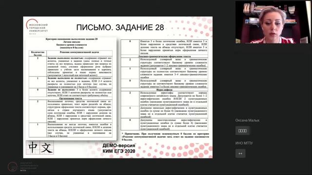 Рекомендации по выполнению заданий раздела "Письмо" ЕГЭ по китайскому языку смотреть онлайн