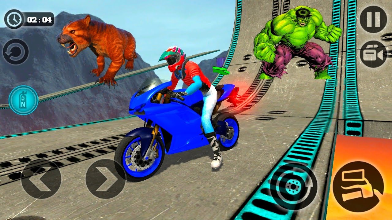 Impossible Motorbike Stunt Gameplay - Motorcycle Games - Bike Racing - Android