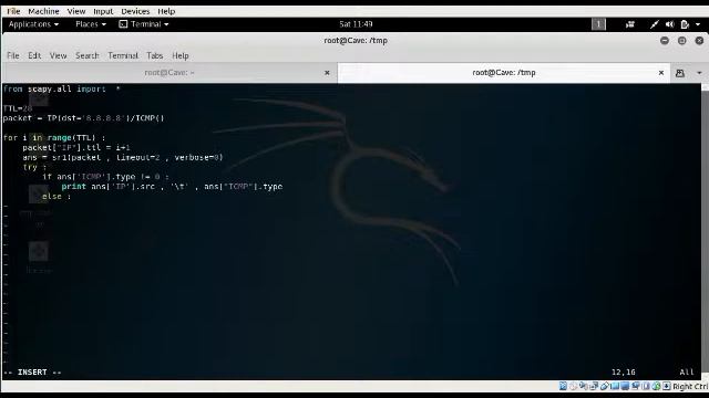 Traceroute with Scapy смотреть онлайн