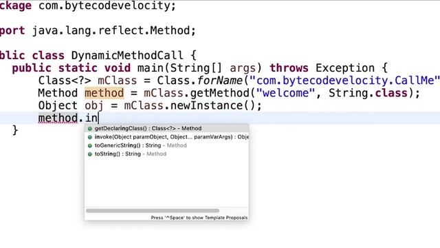 Dynamic Method Call Using Java Reflection смотреть онлайн