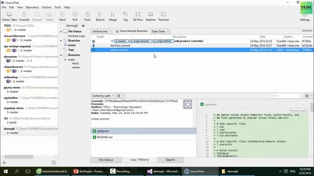 Bài 39: Bổ túc kiến thức về GIT, SoureTree và Github Extension for Visual Studio смотреть онлайн