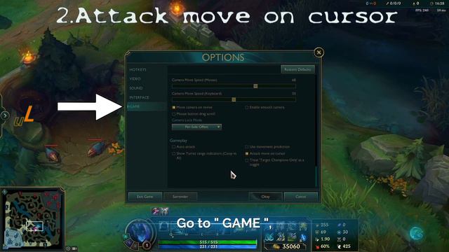 Kiting tutorial with Player Attack Move Click and Attack move on cursor settings - League of Legend смотреть онлайн