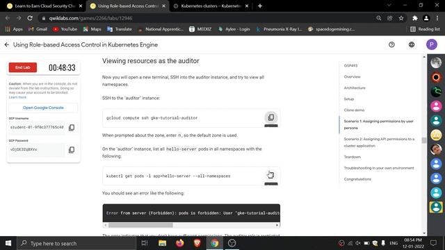 Using Role based Access Control in Kubernetes Engineer GSP493 Qwiklabs | Google Cloud смотреть онлайн