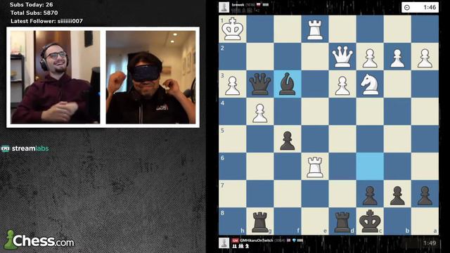 Хикару Накамура ставит мат, играя в слепую / Hikaru Nakamura Checkmates While Playing Blind