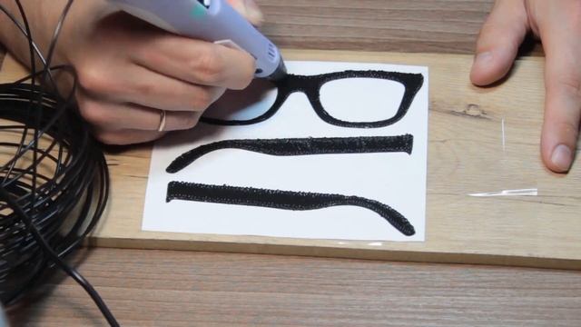 Как рисовать очки RayBan 3д ручкой. DIY3D Pen.How To Make RayBan Glasses. Timelapse.  如何绘制射线禁令3D眼镜用